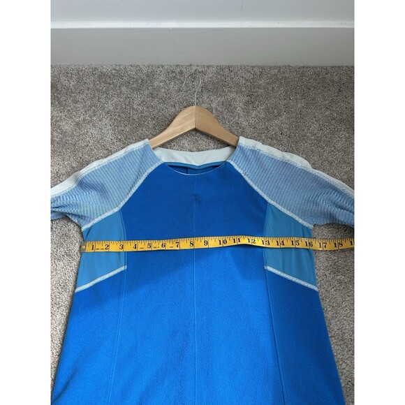 Lululemon Women’s Fleece Shirt Size 4 Reflective Lace Raglan Running Blue White - Picture 8 of 9